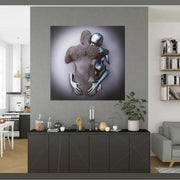 HomeHau™ Figure In Metallo Argentato Su Tela